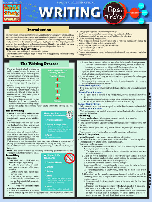 Title details for Writing Tips & Tricks by BarCharts Publishing, Inc. - Wait list